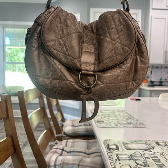 Dior Metallic Brown Quilted Shoulder Bag - Picture 1 of 5